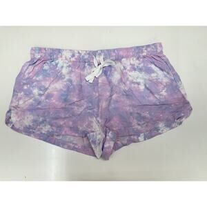 SO Juniors Shorts Size XL Purple Tye Dye Low Rise Soft Shortie Elastic Waist